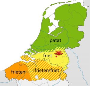 Kaart Nederland friet en patat